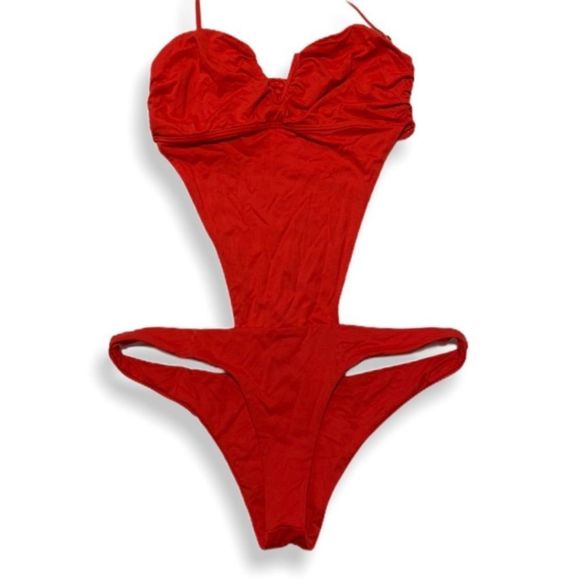 Frankie's Bikinis One Piece Bathing Suit Red - Picture 1 of 7